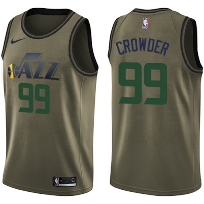 Nike Utah Jazz #99 Jae Crowder Green Salute to Service Youth NBA Swingman Jersey